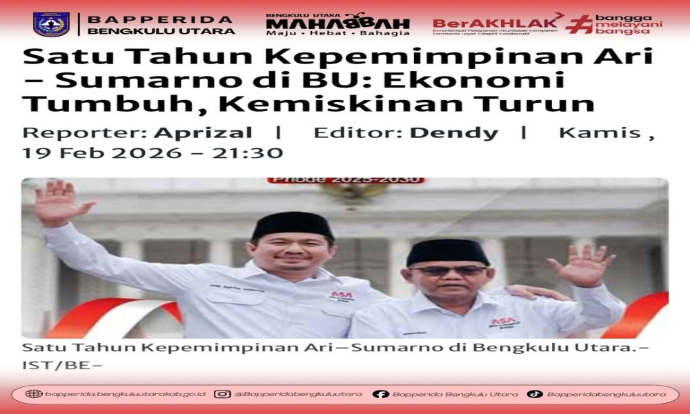 satu-tahun-kepemimpinan-ari-sumarno-di-bu-ekonomi-tumbuh-kemiskinan-turun